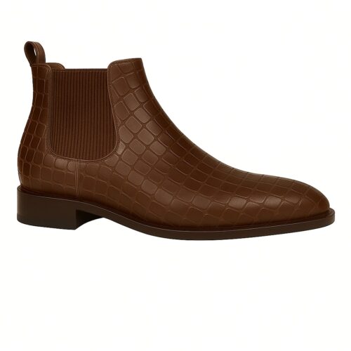 Crocodile-Embossed Chelsea Boot